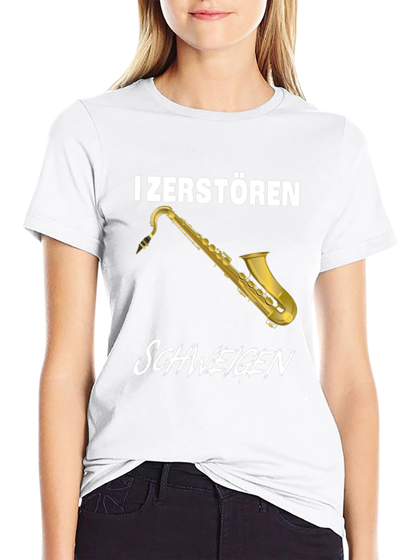 I Zerstören Schweigen Saxophone Graphic T-Shirt