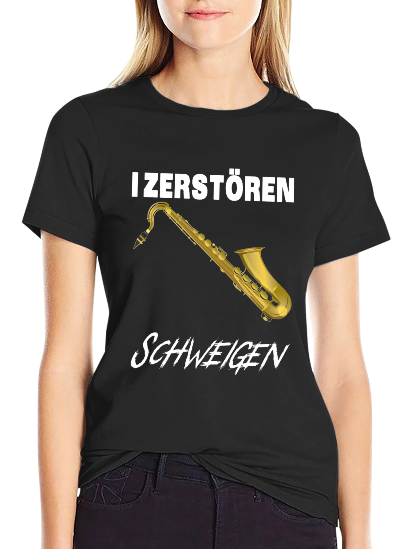 I Zerstören Schweigen Saxophone Graphic T-Shirt
