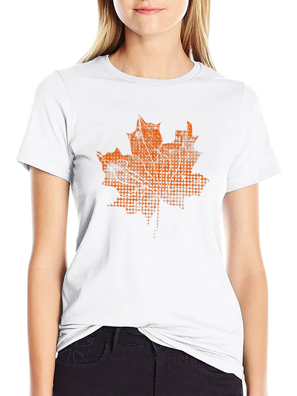 Maple Leaf Graphic Tee - Black Cotton T-Shirt