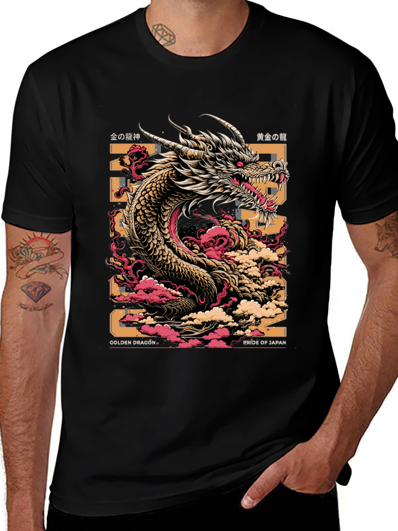 Golden Dragon Graphic Tee - Pride of Japan