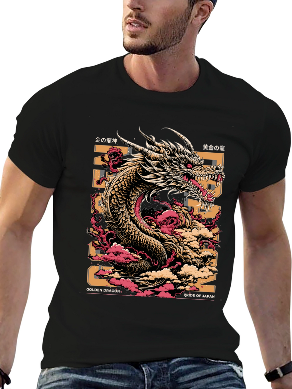 Golden Dragon Graphic Tee - Pride of Japan