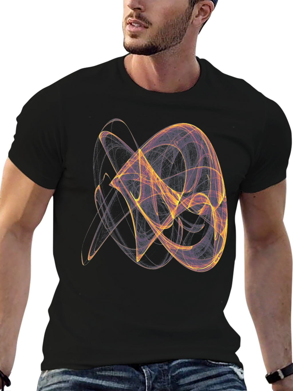 Abstract Art Graphic Tee - Modern Black T-Shirt