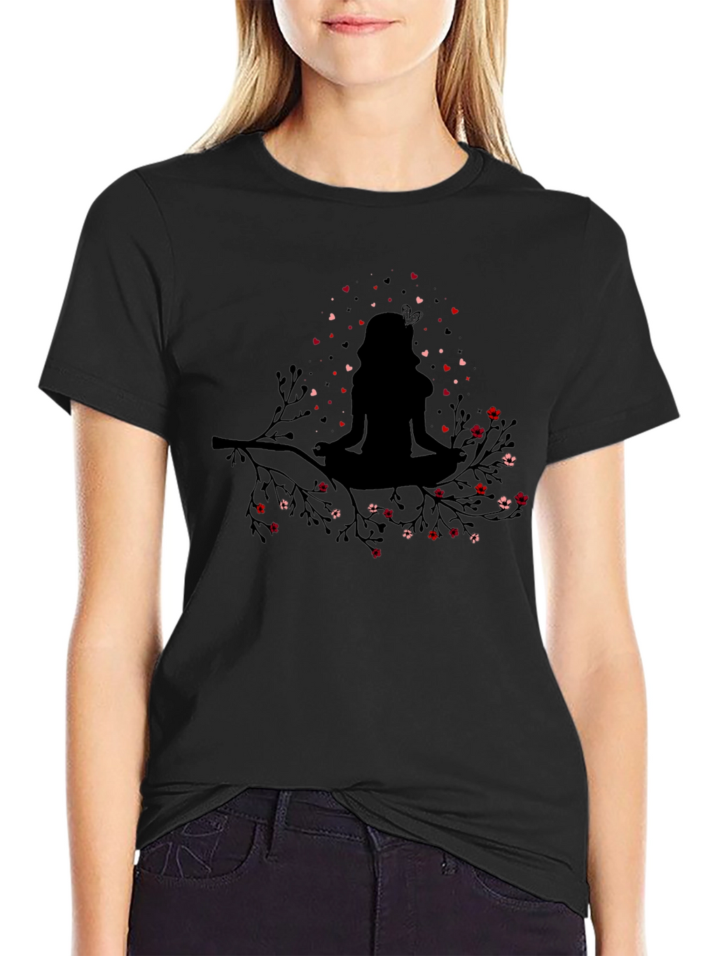 Meditating Woman on Branch T-Shirt