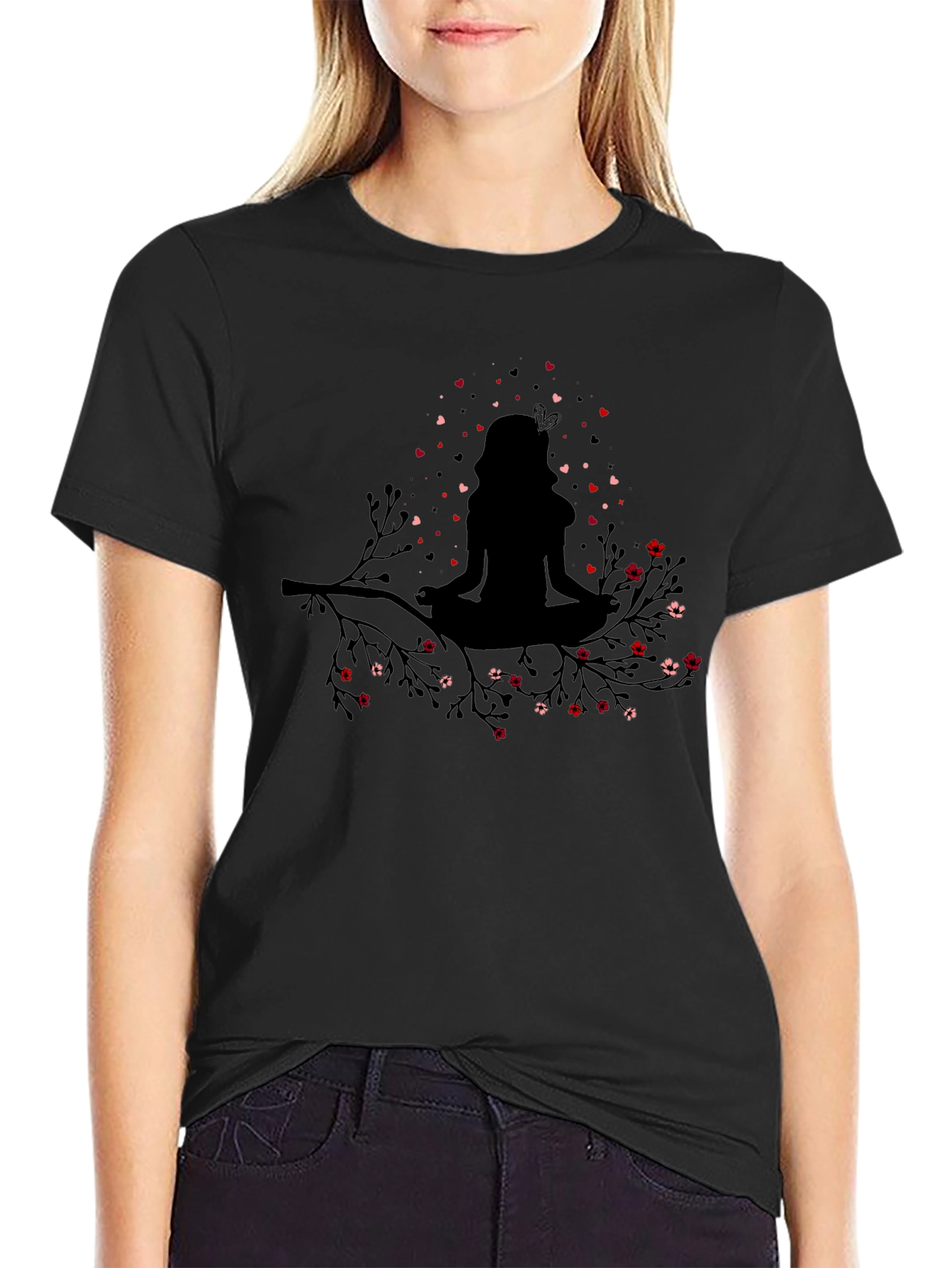 Meditating Woman on Branch T-Shirt