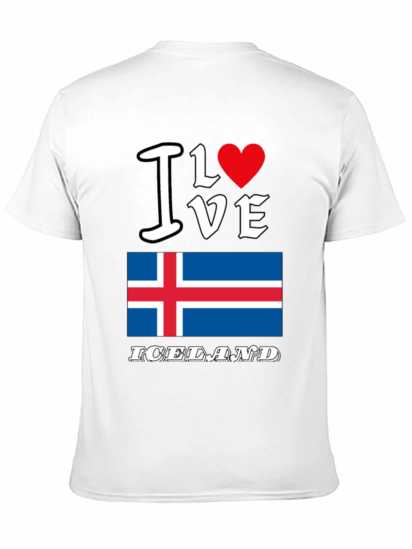 I Love Iceland T-Shirt Iceland Flag Tee