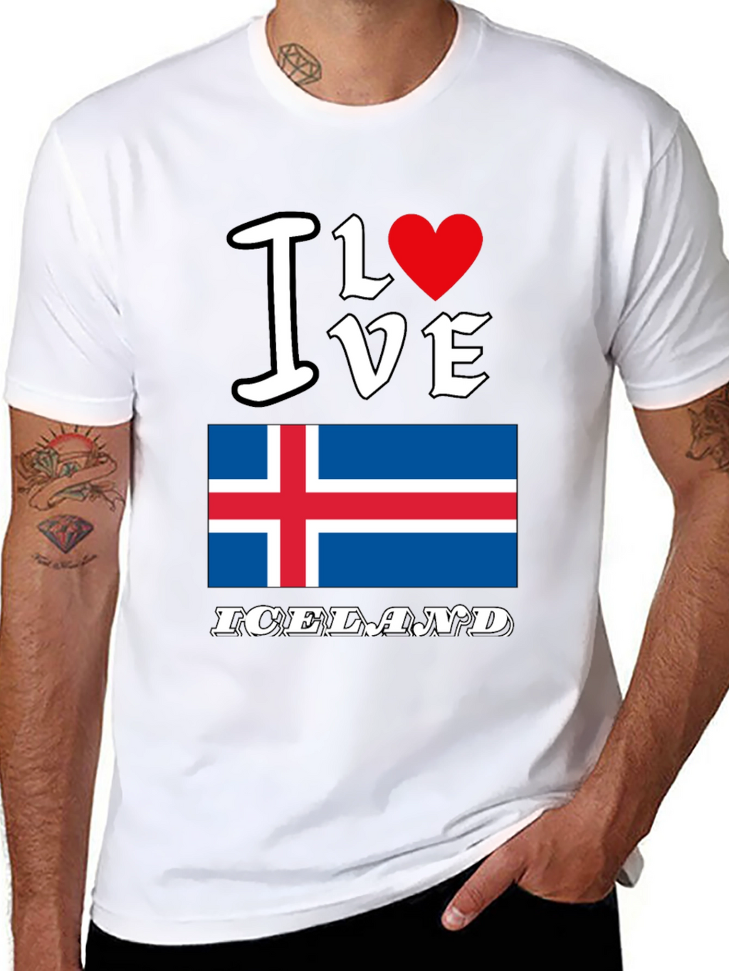 I Love Iceland T-Shirt Iceland Flag Tee