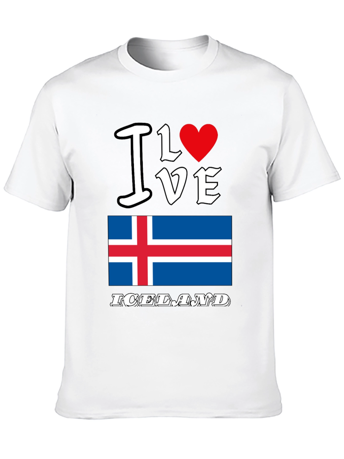 I Love Iceland T-Shirt Iceland Flag Tee