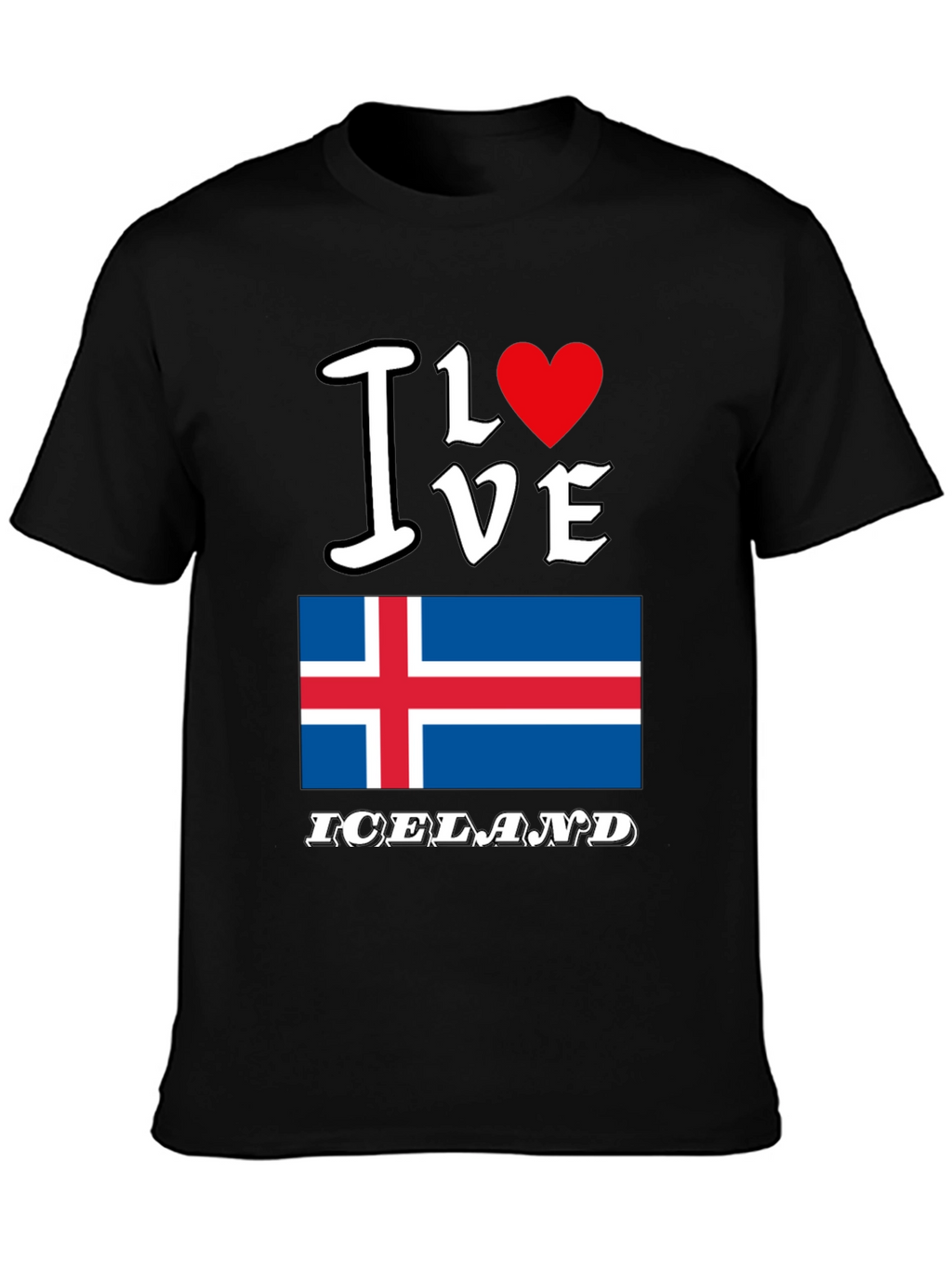 I Love Iceland T-Shirt Iceland Flag Tee