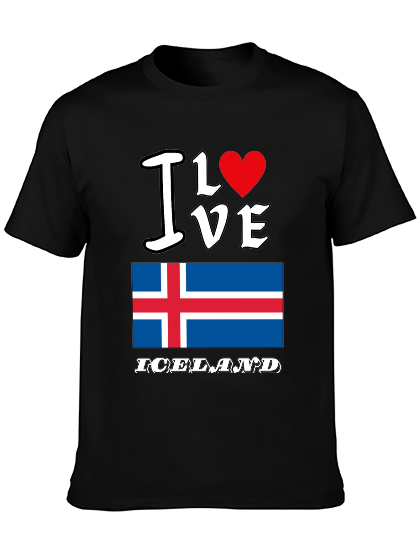 I Love Iceland T-Shirt Iceland Flag Tee