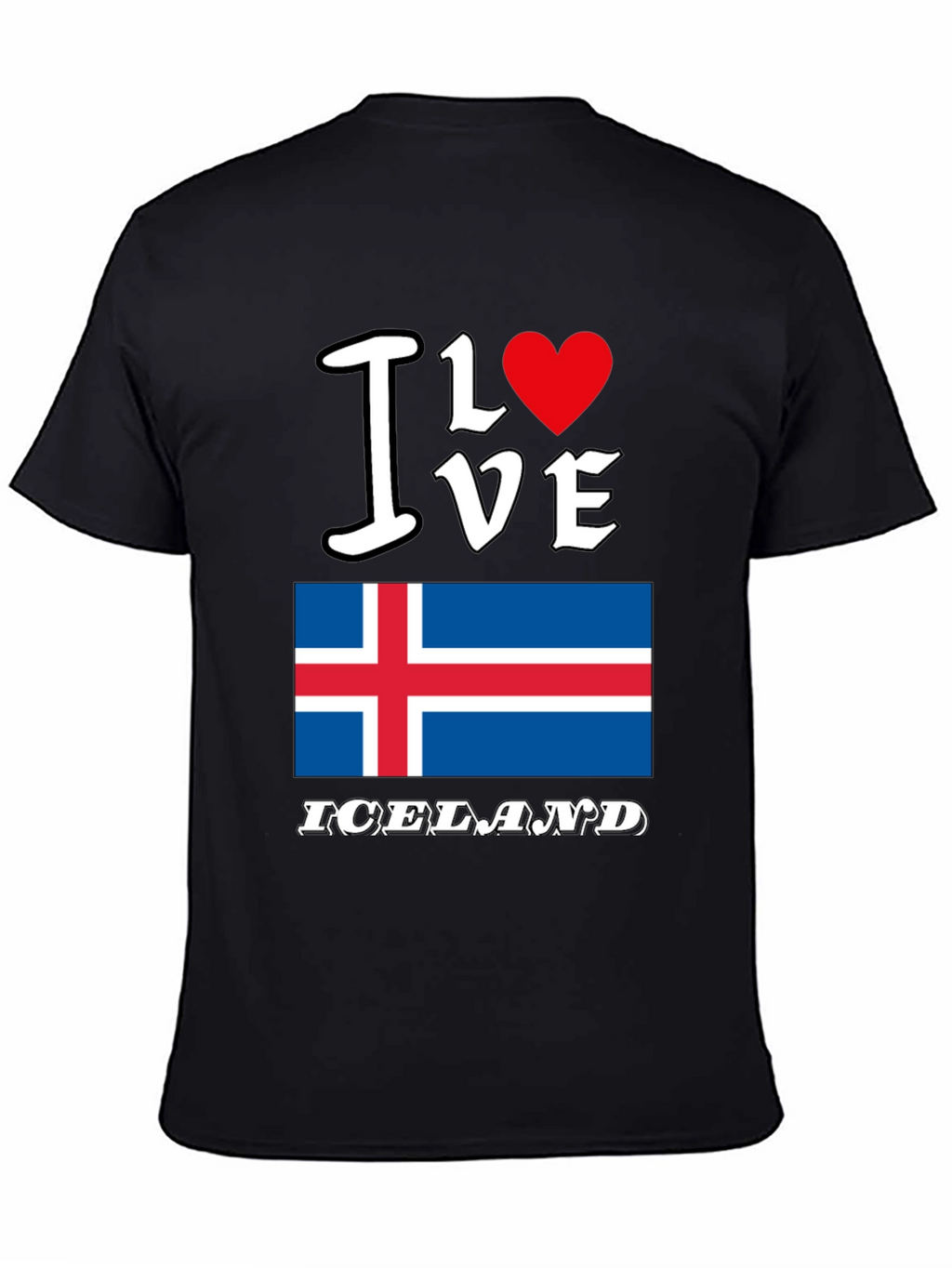 I Love Iceland T-Shirt Iceland Flag Tee