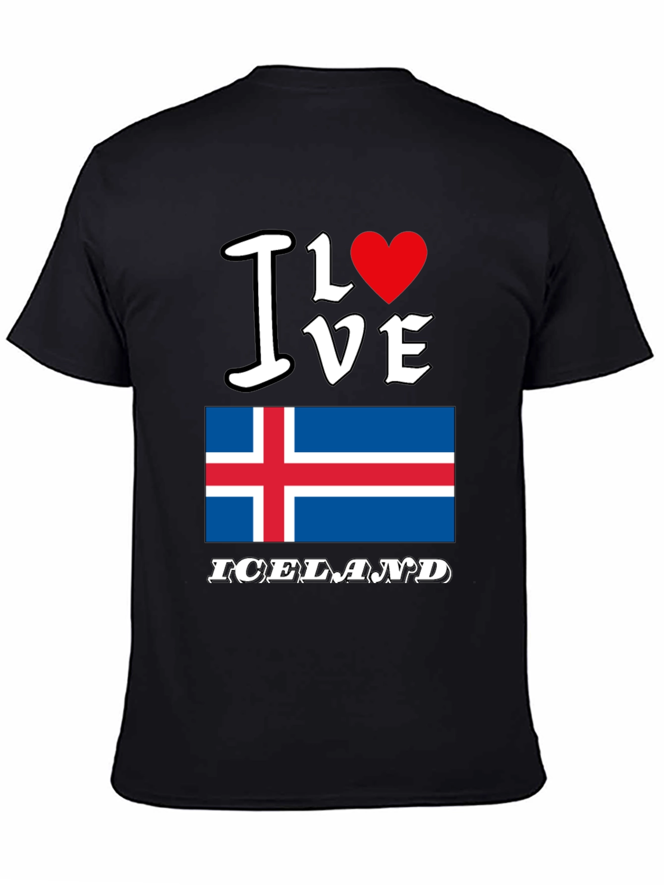 I Love Iceland T-Shirt Iceland Flag Tee