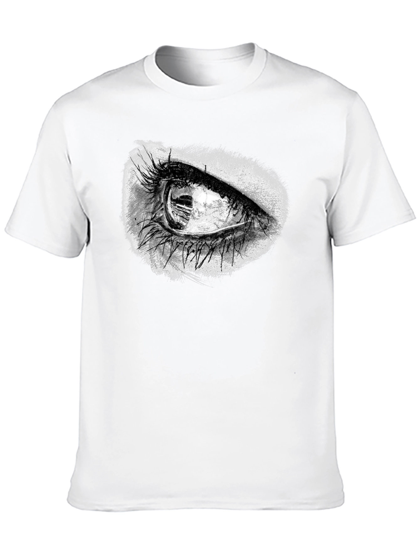 Eye Graphic T-Shirt - Black Crew Neck Tee