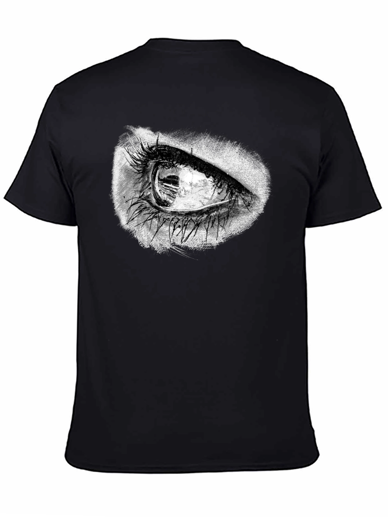 Eye Graphic T-Shirt - Black Crew Neck Tee