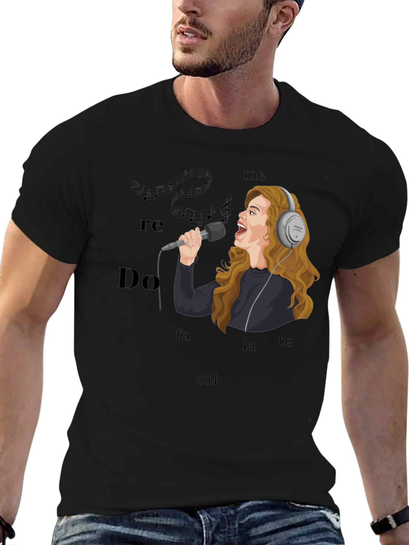 Singing T-Shirt - Music Notes & Singer Graphic Tee