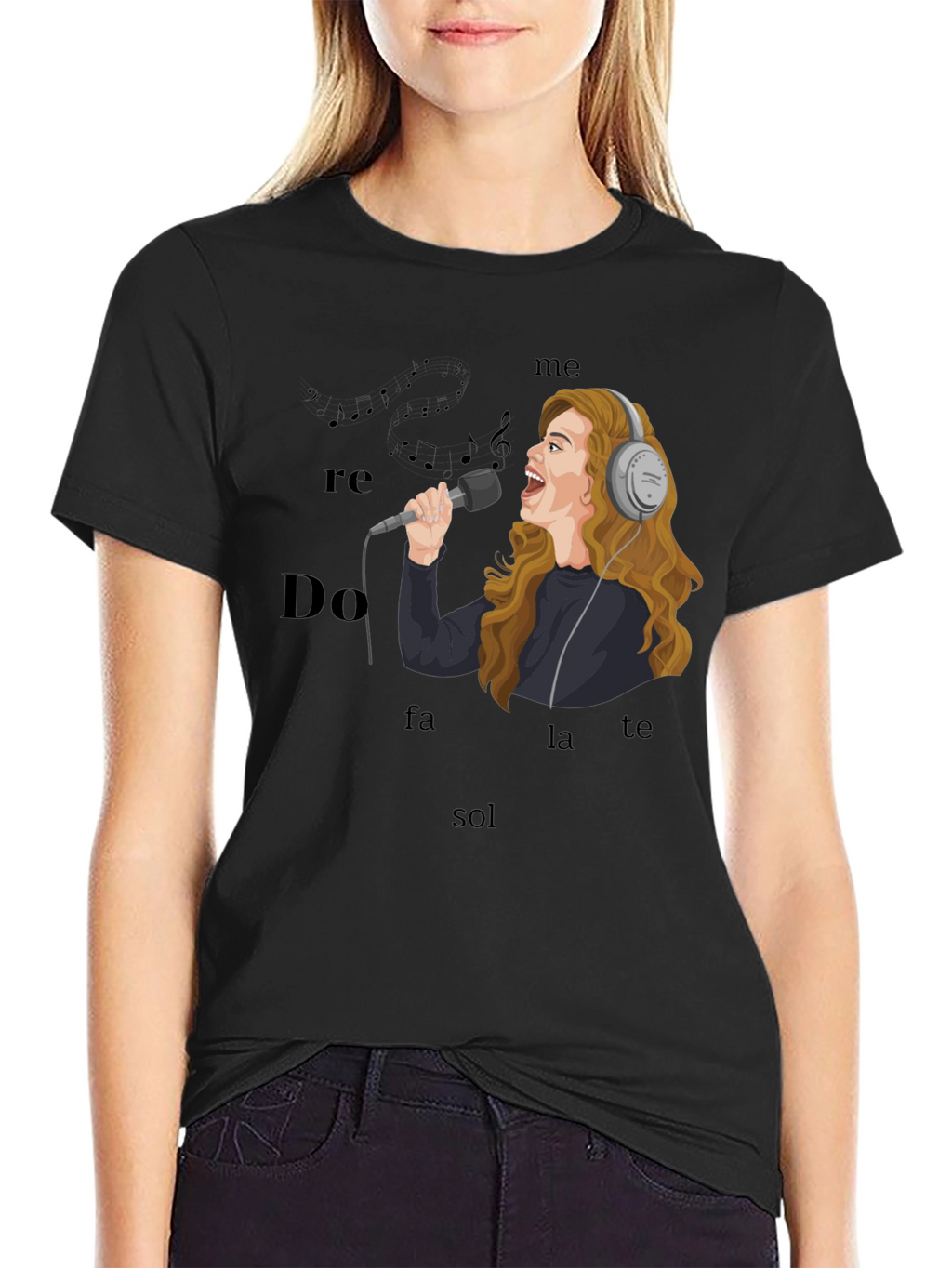 Singing T-Shirt - Music Notes & Singer Graphic Tee