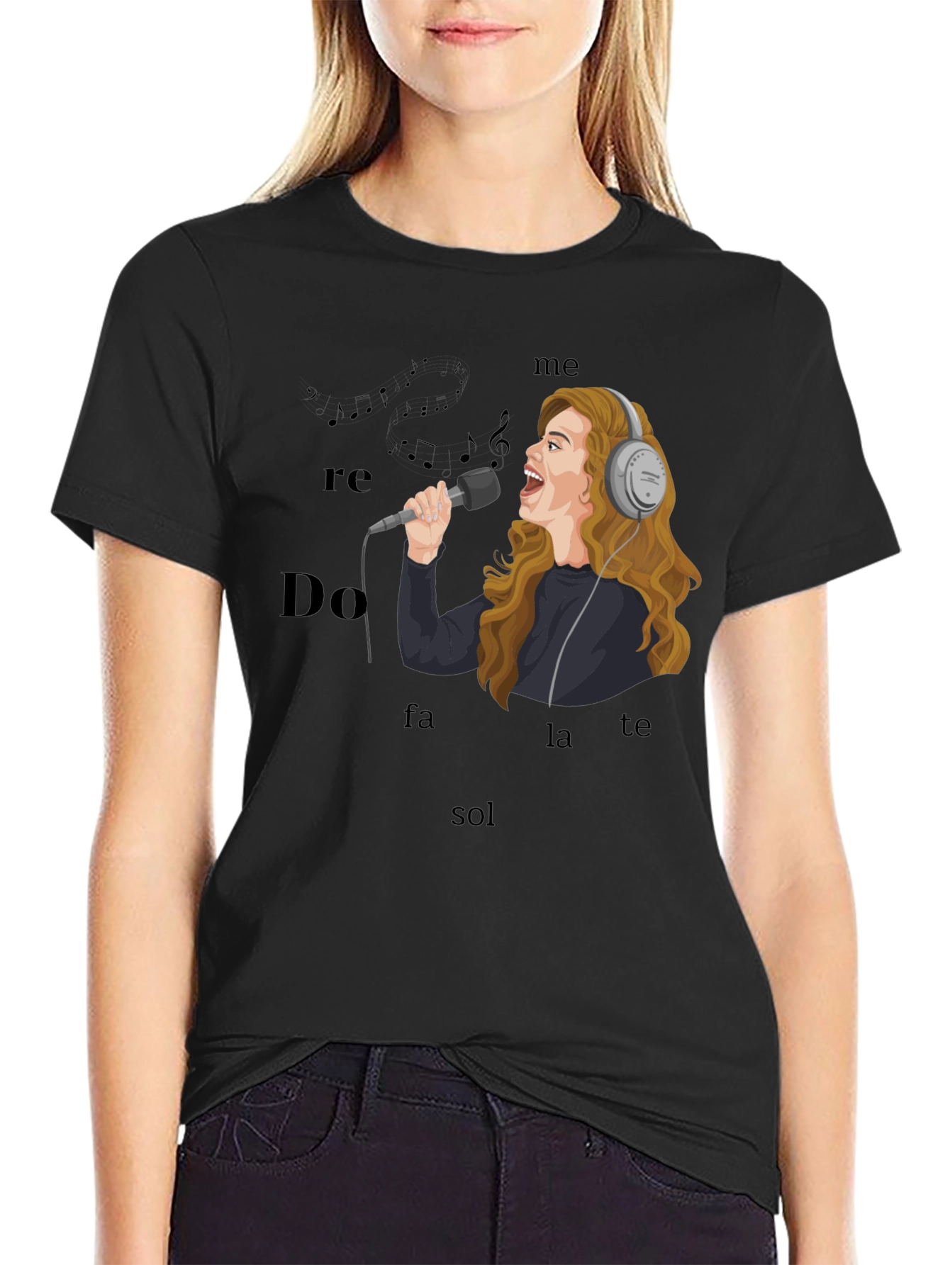 Singing T-Shirt - Music Notes & Singer Graphic Tee