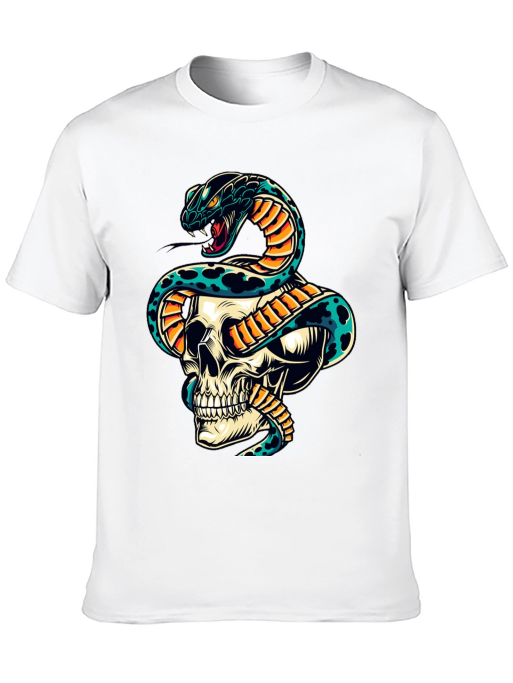Skull & Snake Graphic Tee - Edgy Style