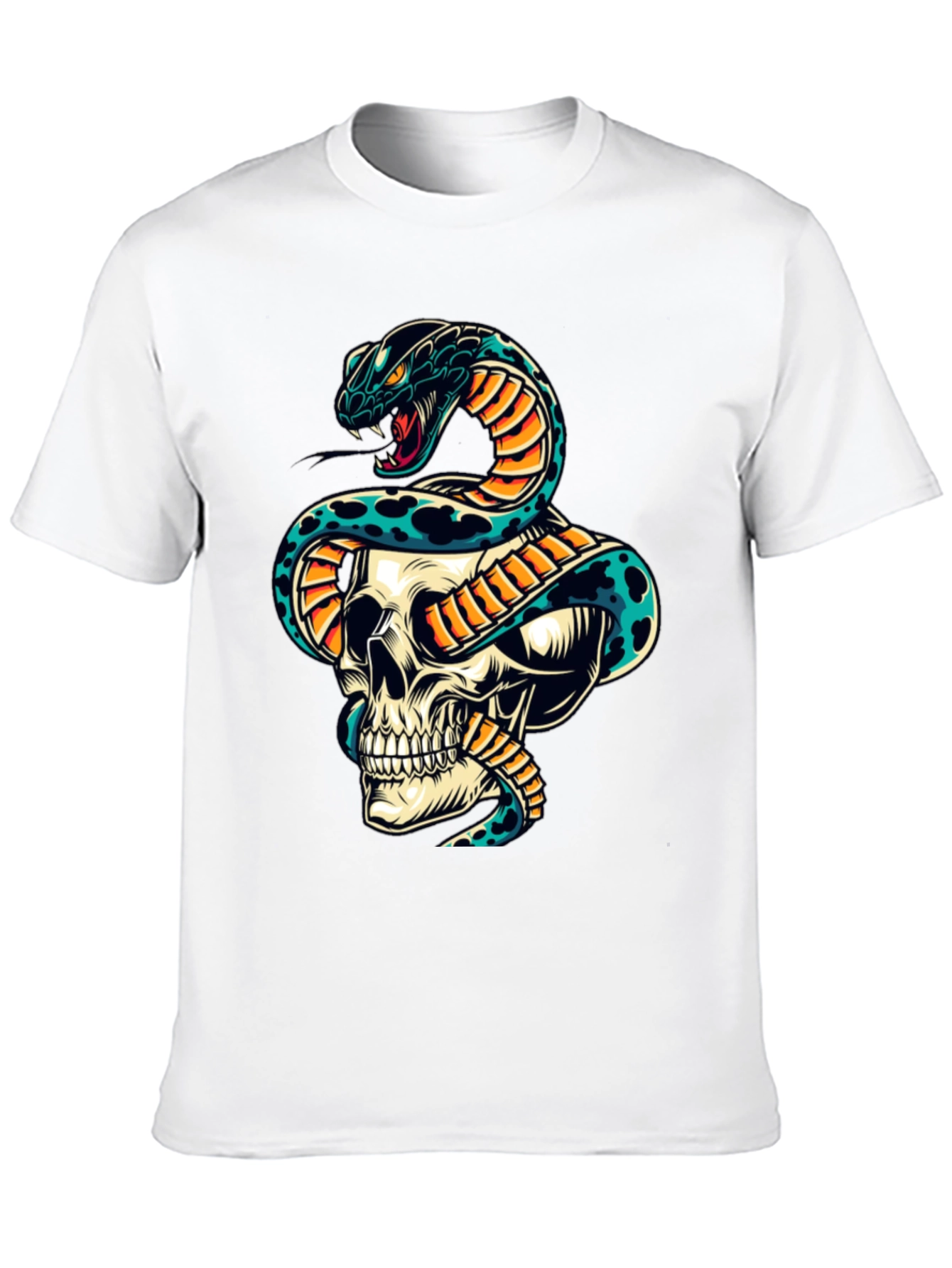 Skull & Snake Graphic Tee - Edgy Style