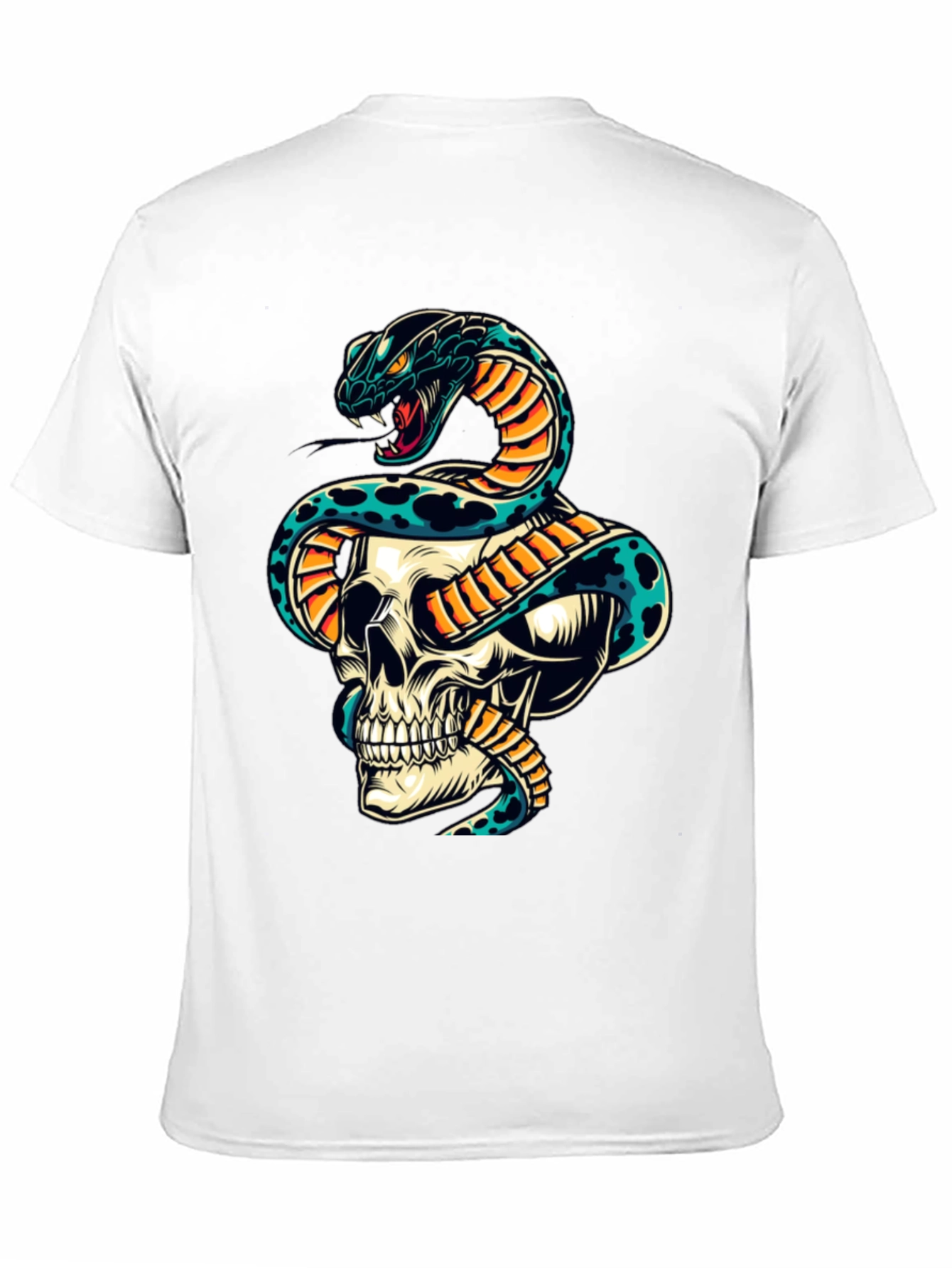 Skull & Snake Graphic Tee - Edgy Style