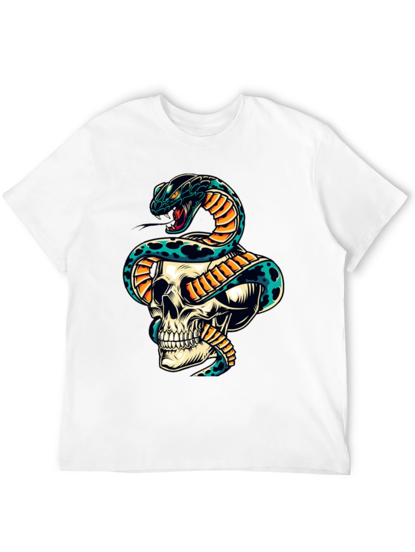 Skull & Snake Graphic Tee - Edgy Style