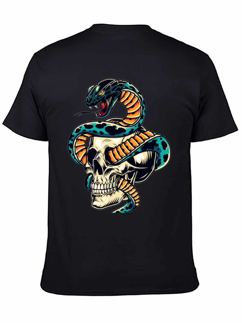 Skull & Snake Graphic Tee - Edgy Style