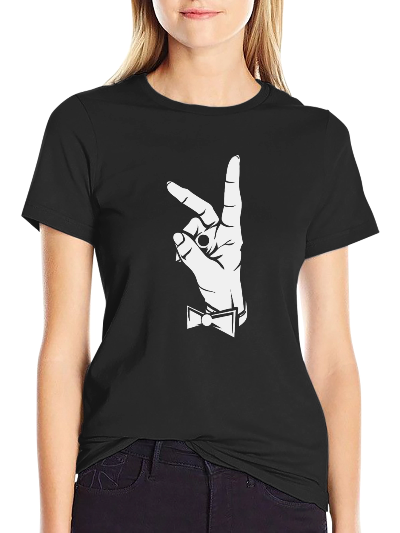 Gentleman Hand Gesture Graphic Tee - Black