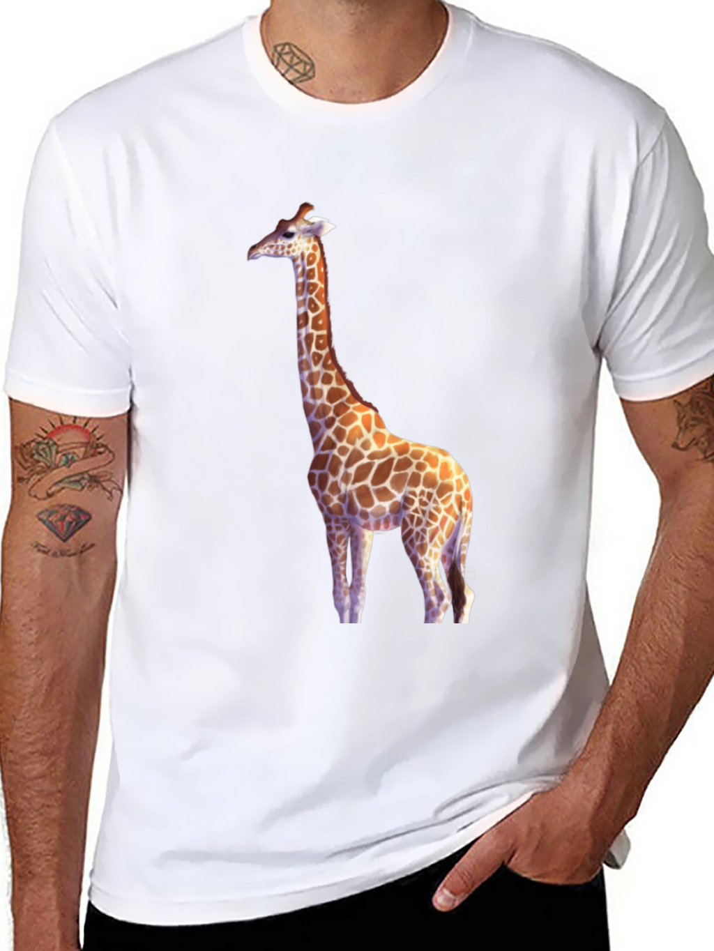 Giraffe Graphic Black T-Shirt
