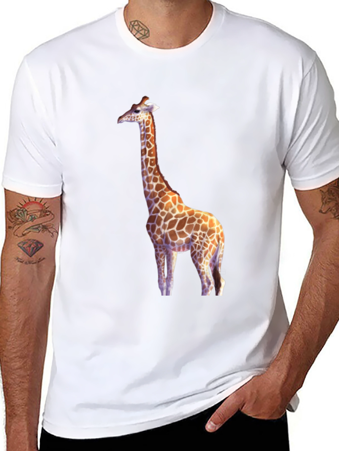 Giraffe Graphic Black T-Shirt