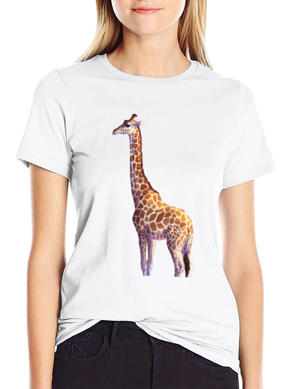 Giraffe Graphic Black T-Shirt