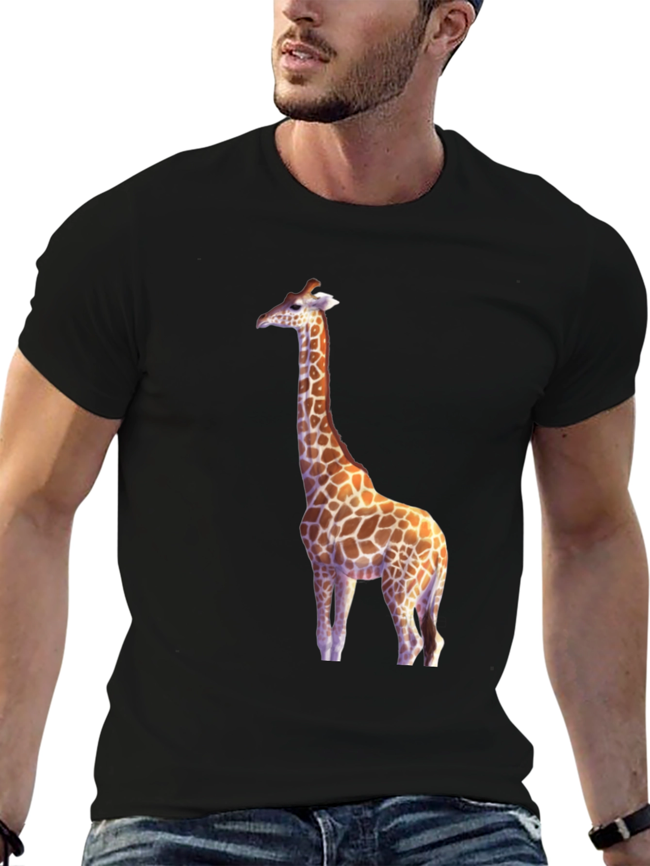 Giraffe Graphic Black T-Shirt