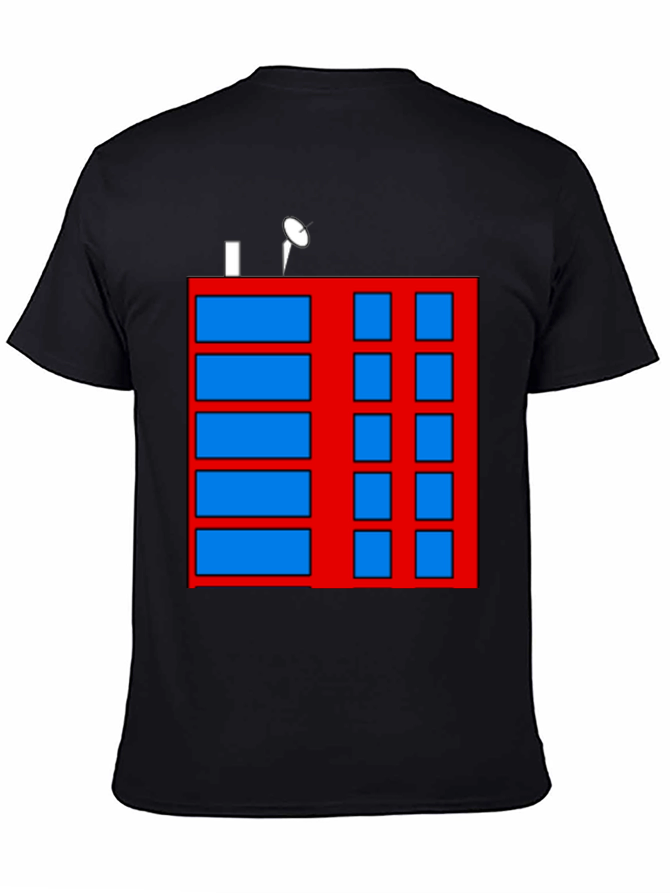 Abstract Building Graphic Tee - Black Casual Shirt