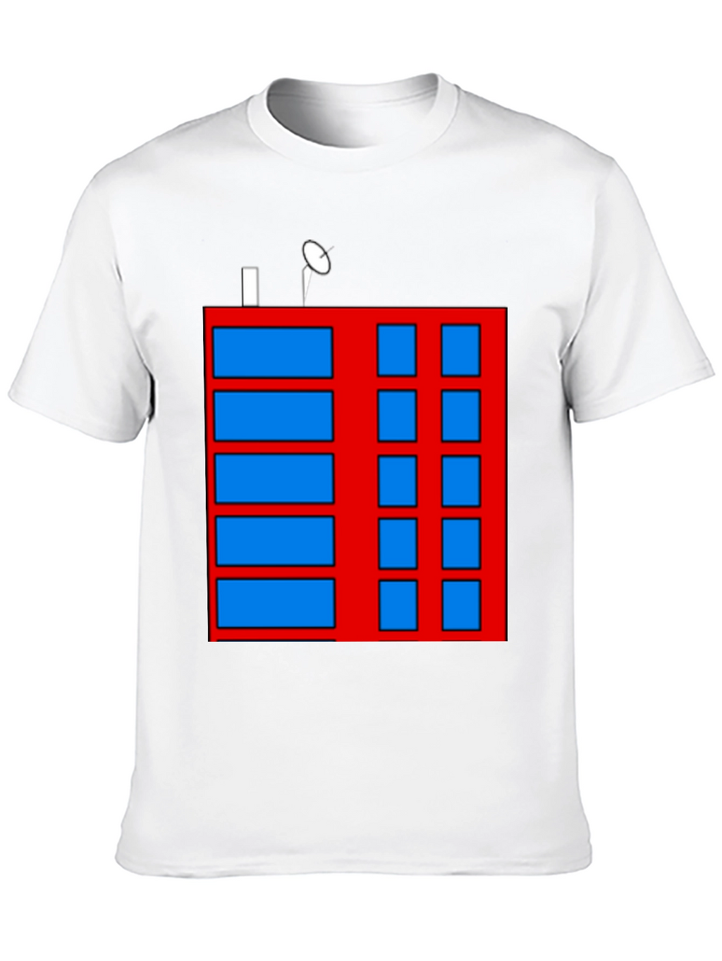 Abstract Building Graphic Tee - Black Casual Shirt