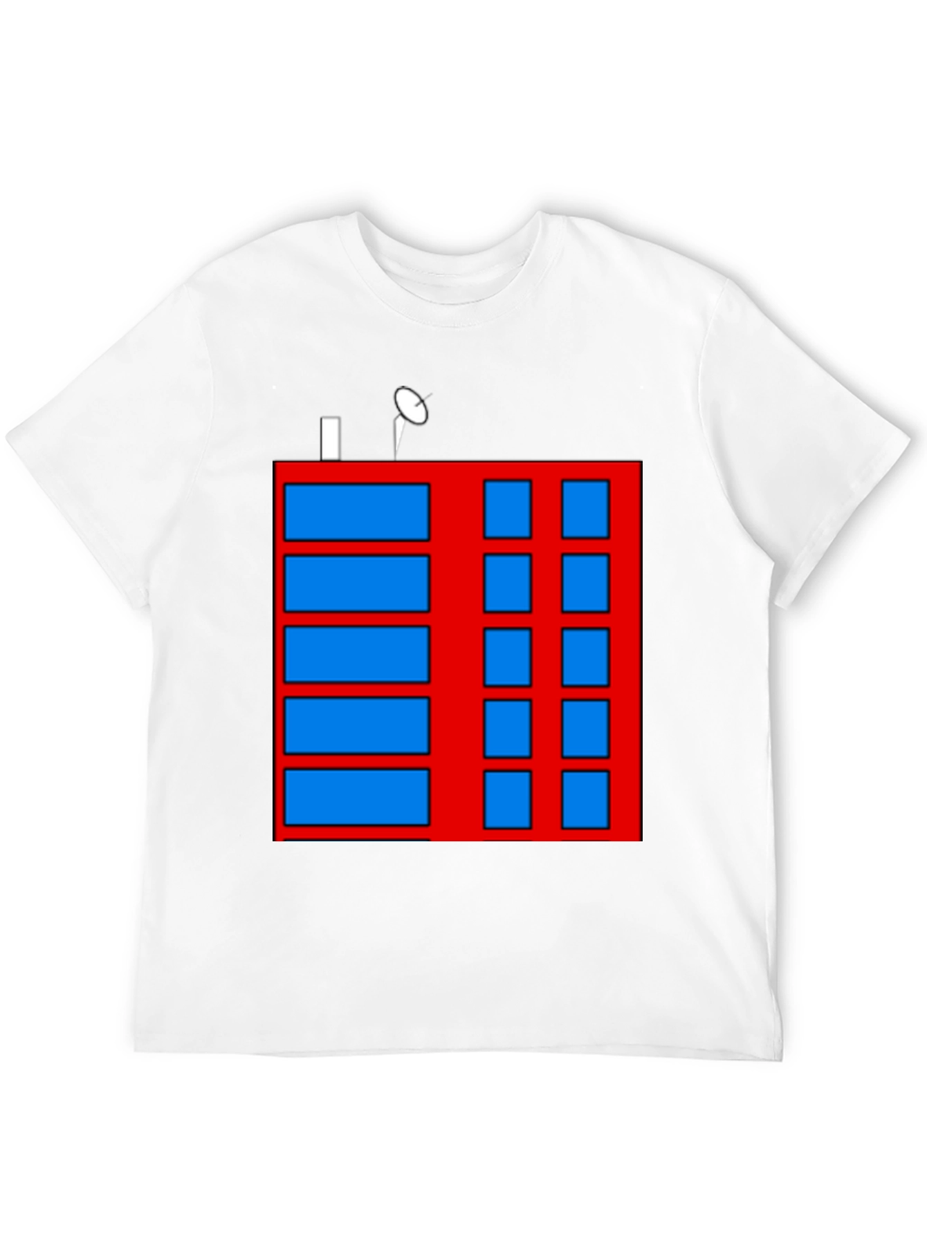 Abstract Building Graphic Tee - Black Casual Shirt
