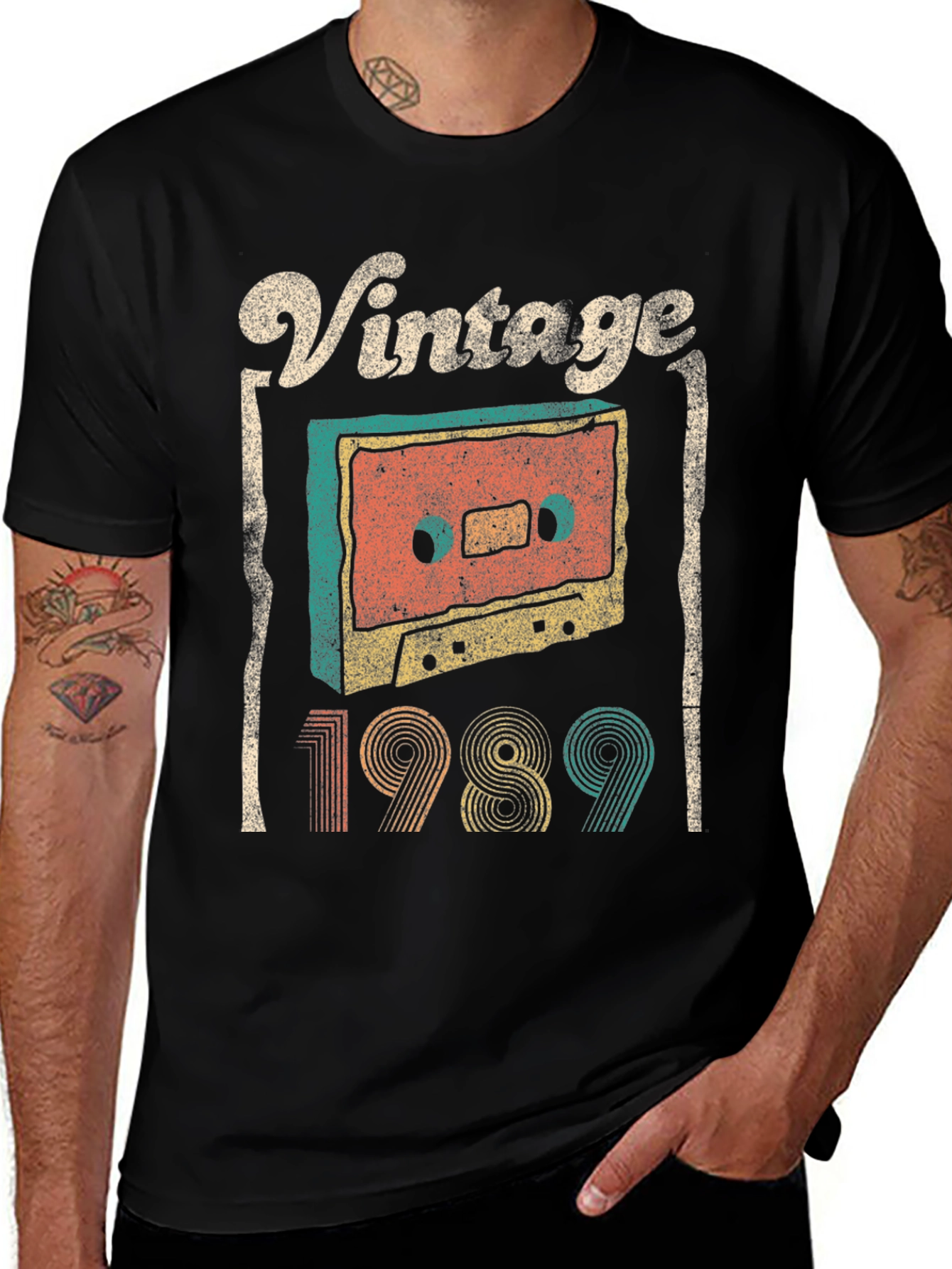Vintage 1989 Cassette Tape Graphic T-Shirt