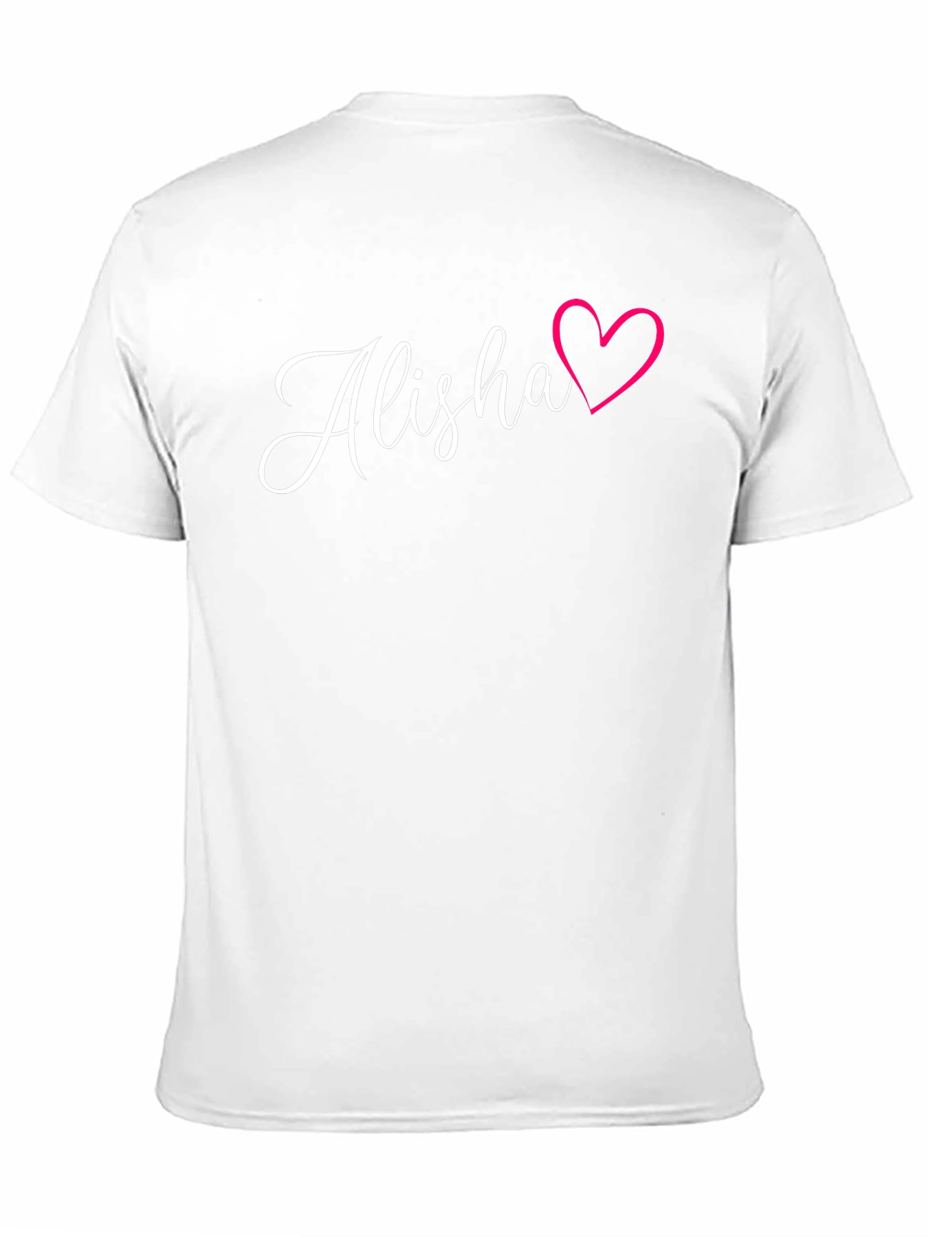 Alisha Name Heart Graphic Black T-Shirt