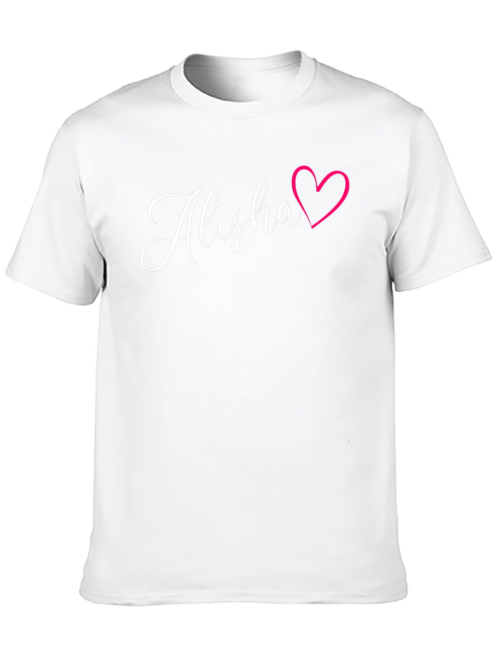 Alisha Name Heart Graphic Black T-Shirt