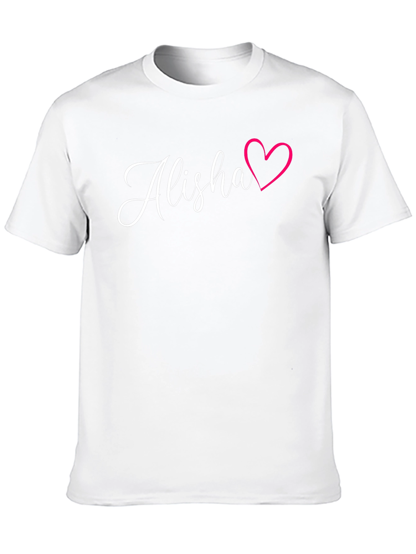 Alisha Name Heart Graphic Black T-Shirt