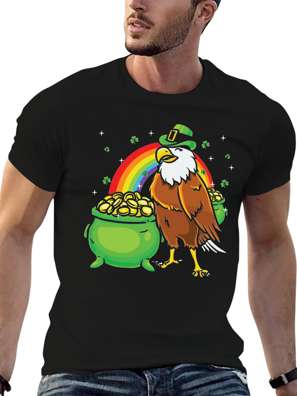 St. Patricks Day Eagle Graphic Tee