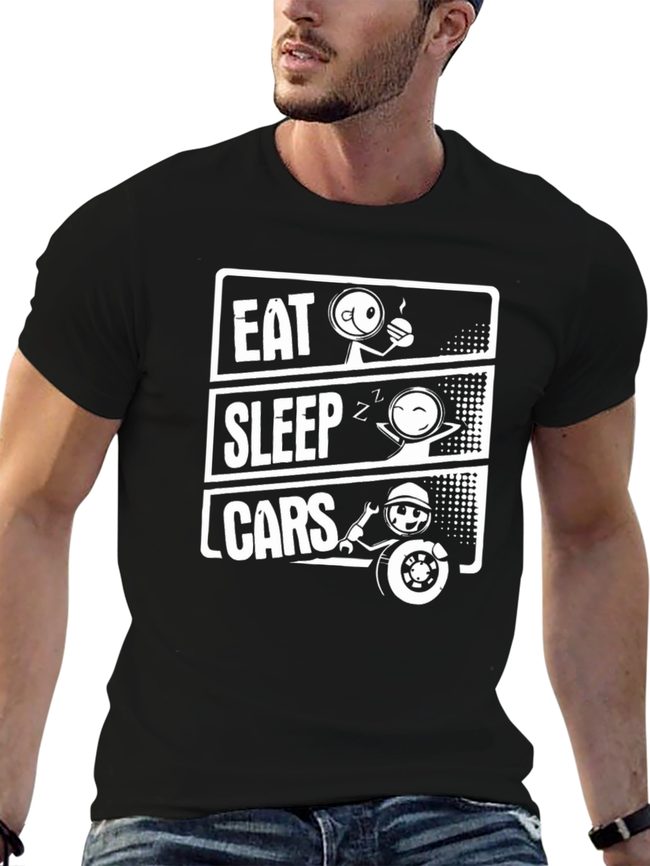Eat Sleep Cars T-Shirt - Car Enthusiast Tee