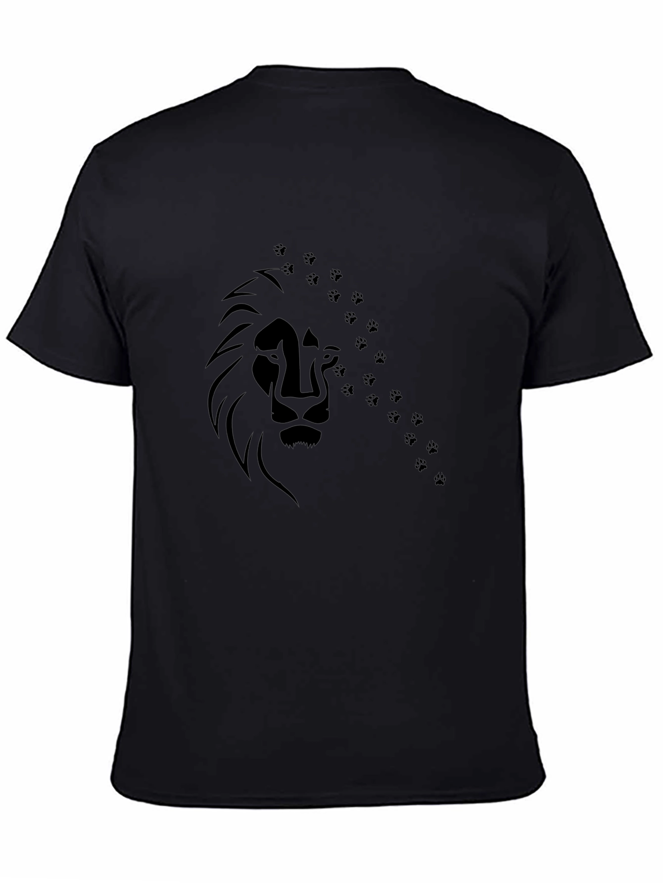 Lion Paw Print Graphic Tee - Mens Black T-Shirt