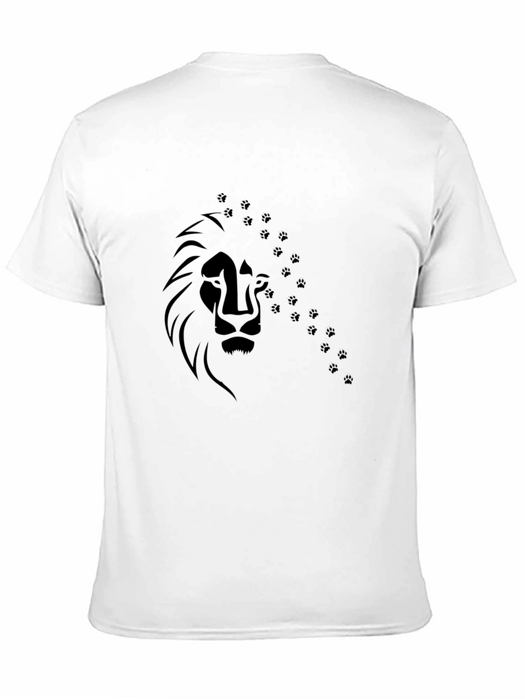 Lion Paw Print Graphic Tee - Mens Black T-Shirt
