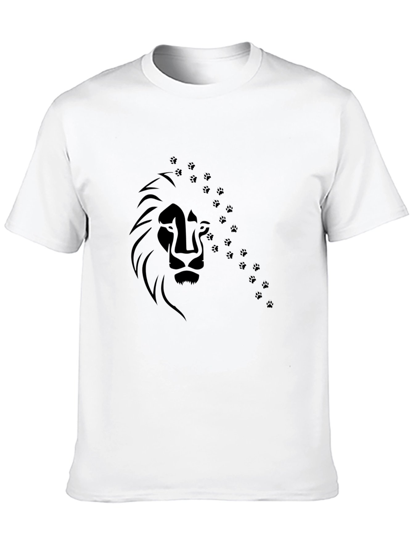 Lion Paw Print Graphic Tee - Mens Black T-Shirt