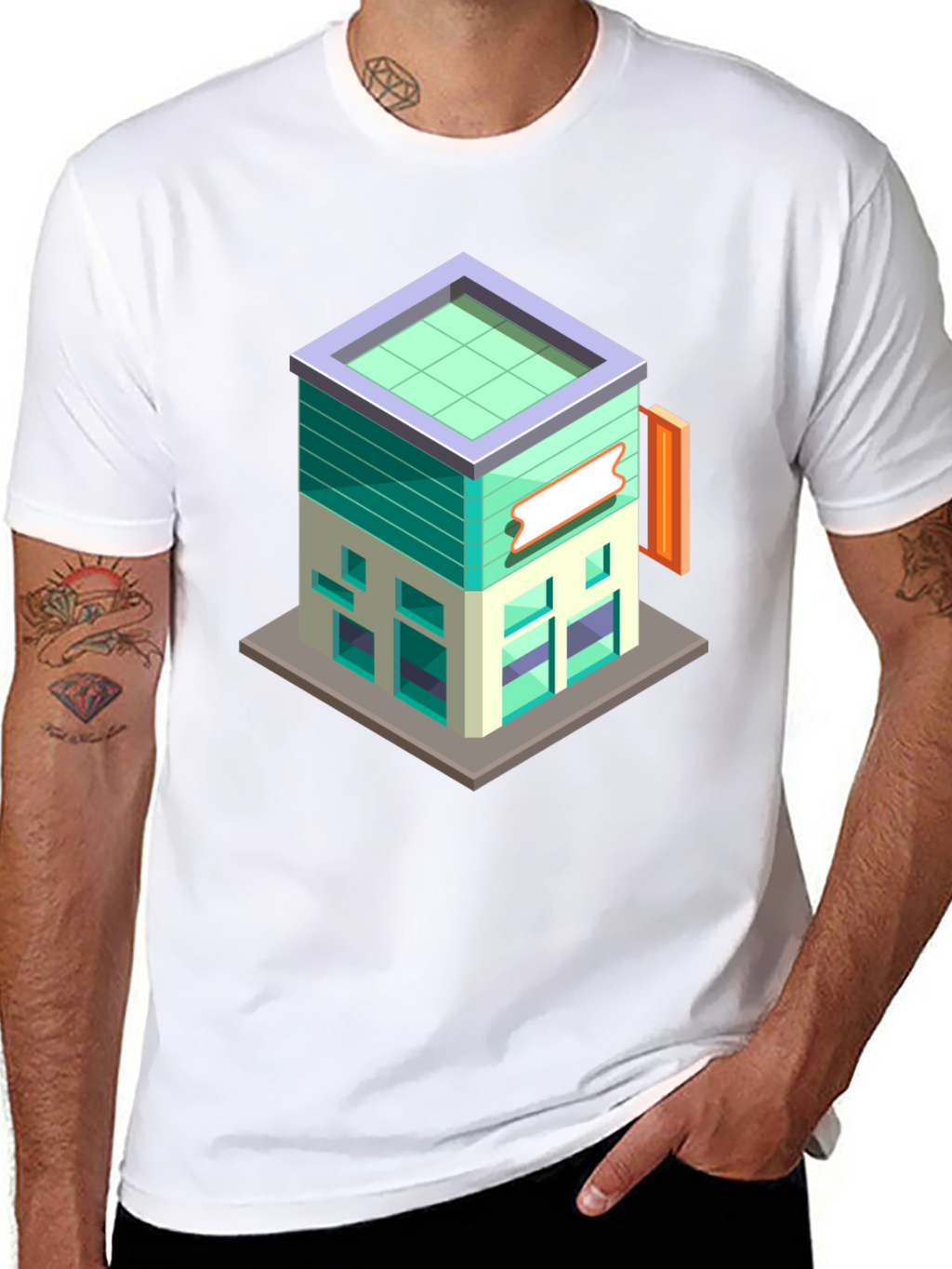 Isometric Building Graphic Tee - Cool Architect T-Shirt