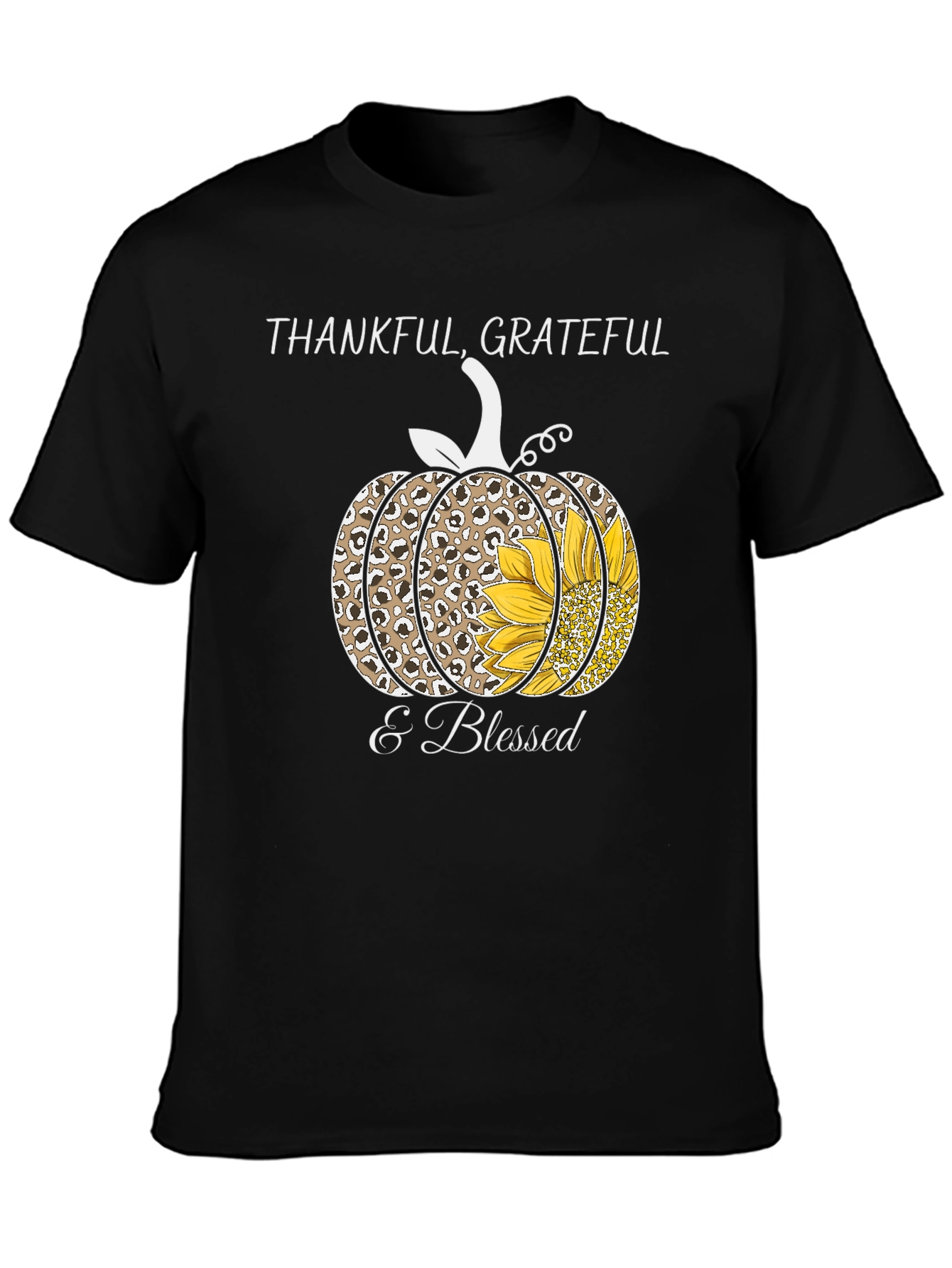 Thankful Grateful & Blessed Pumpkin T-Shirt