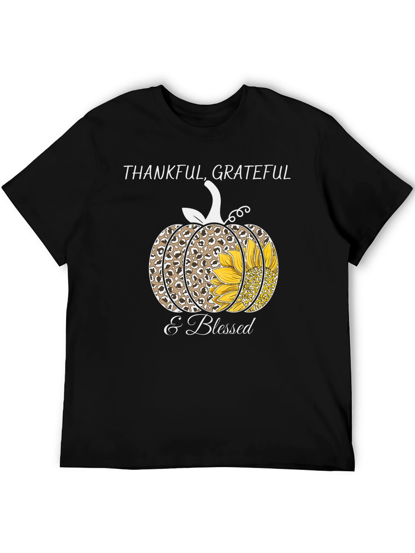 Thankful Grateful & Blessed Pumpkin T-Shirt