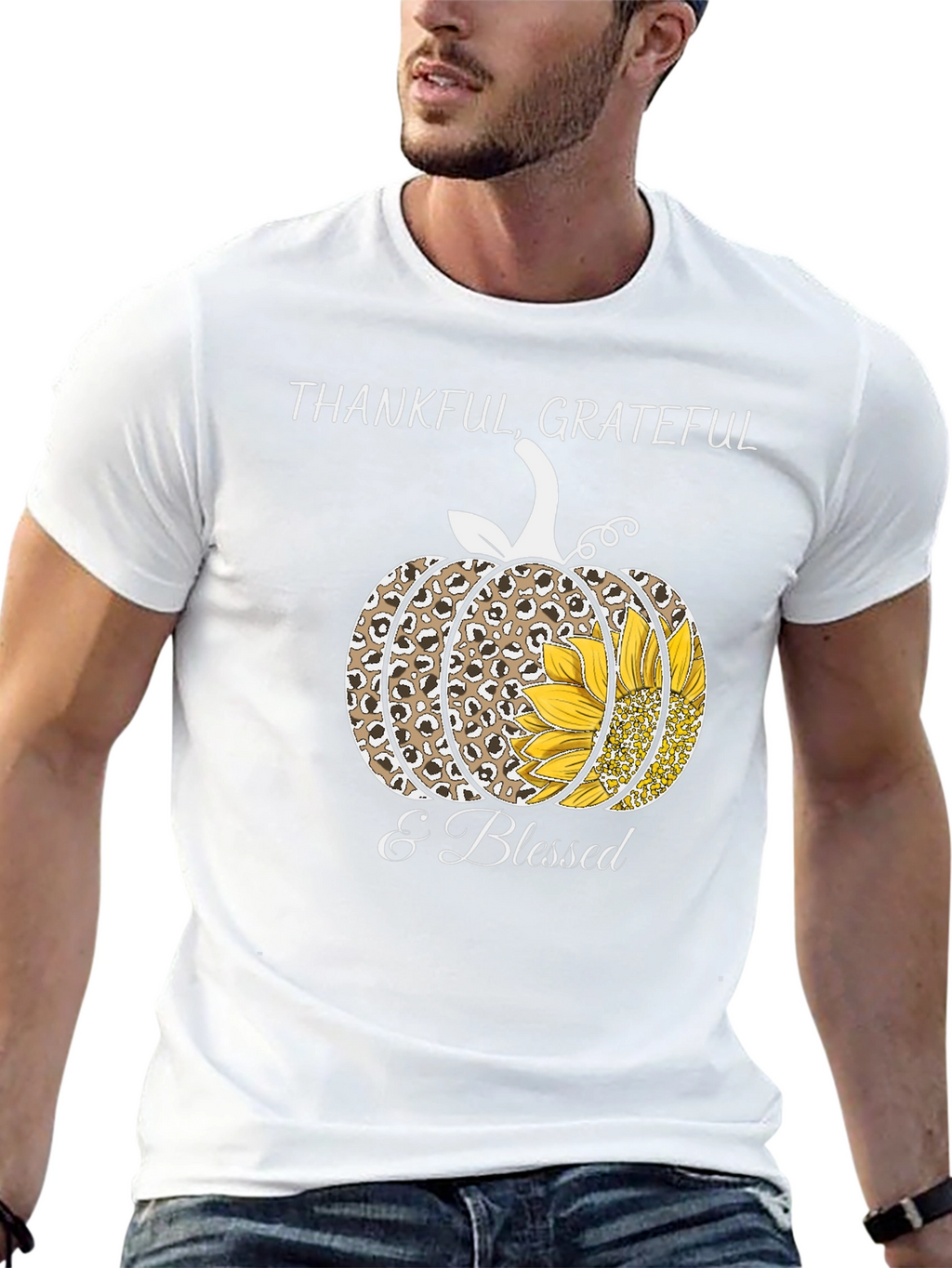 Thankful Grateful & Blessed Pumpkin T-Shirt