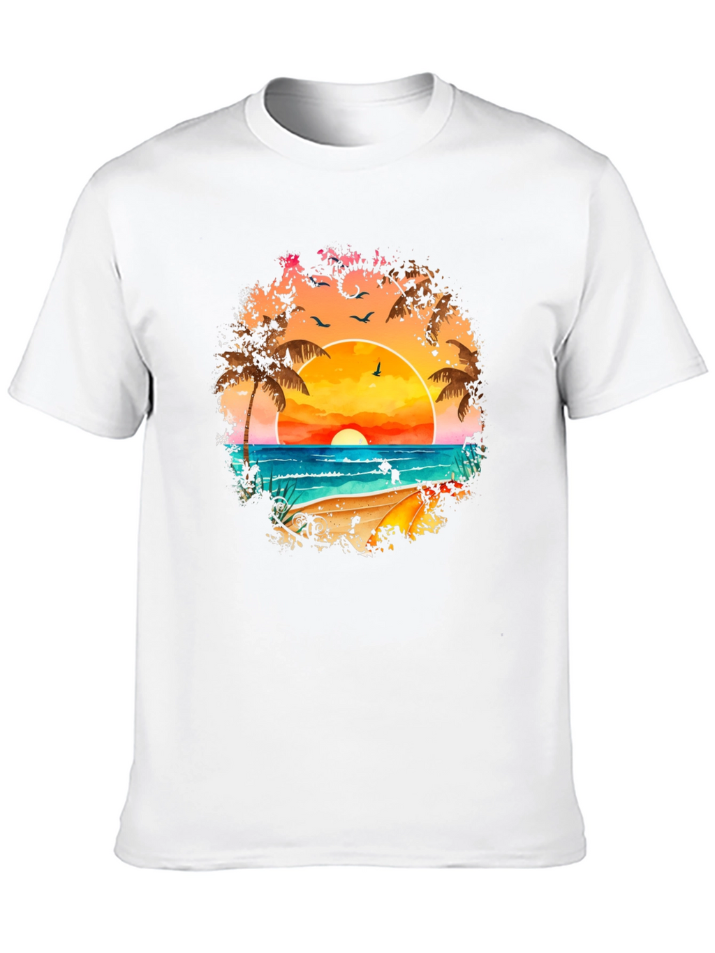 Sunset Beach Graphic Tee - Tropical Vacation Vibes