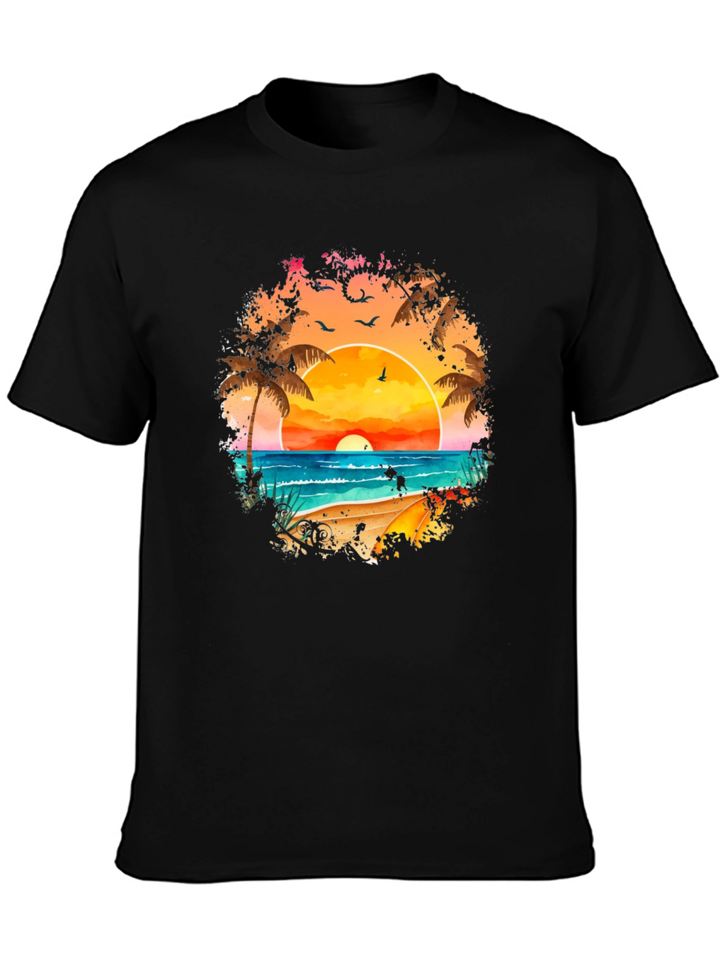 Sunset Beach Graphic Tee - Tropical Vacation Vibes