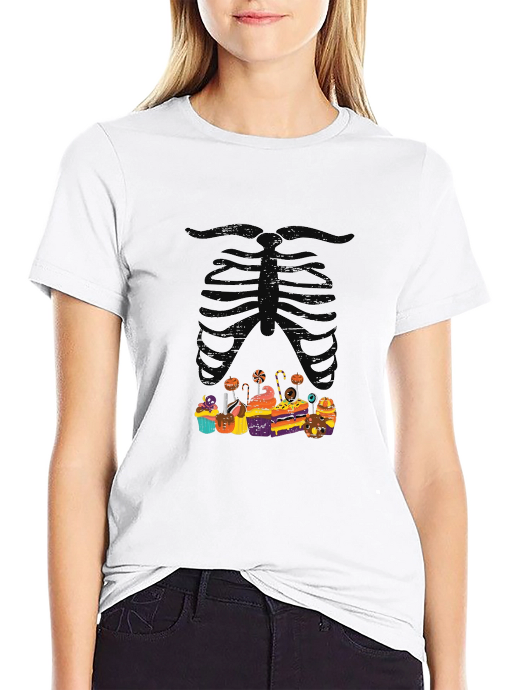 Halloween Skeleton Treats Graphic T-Shirt