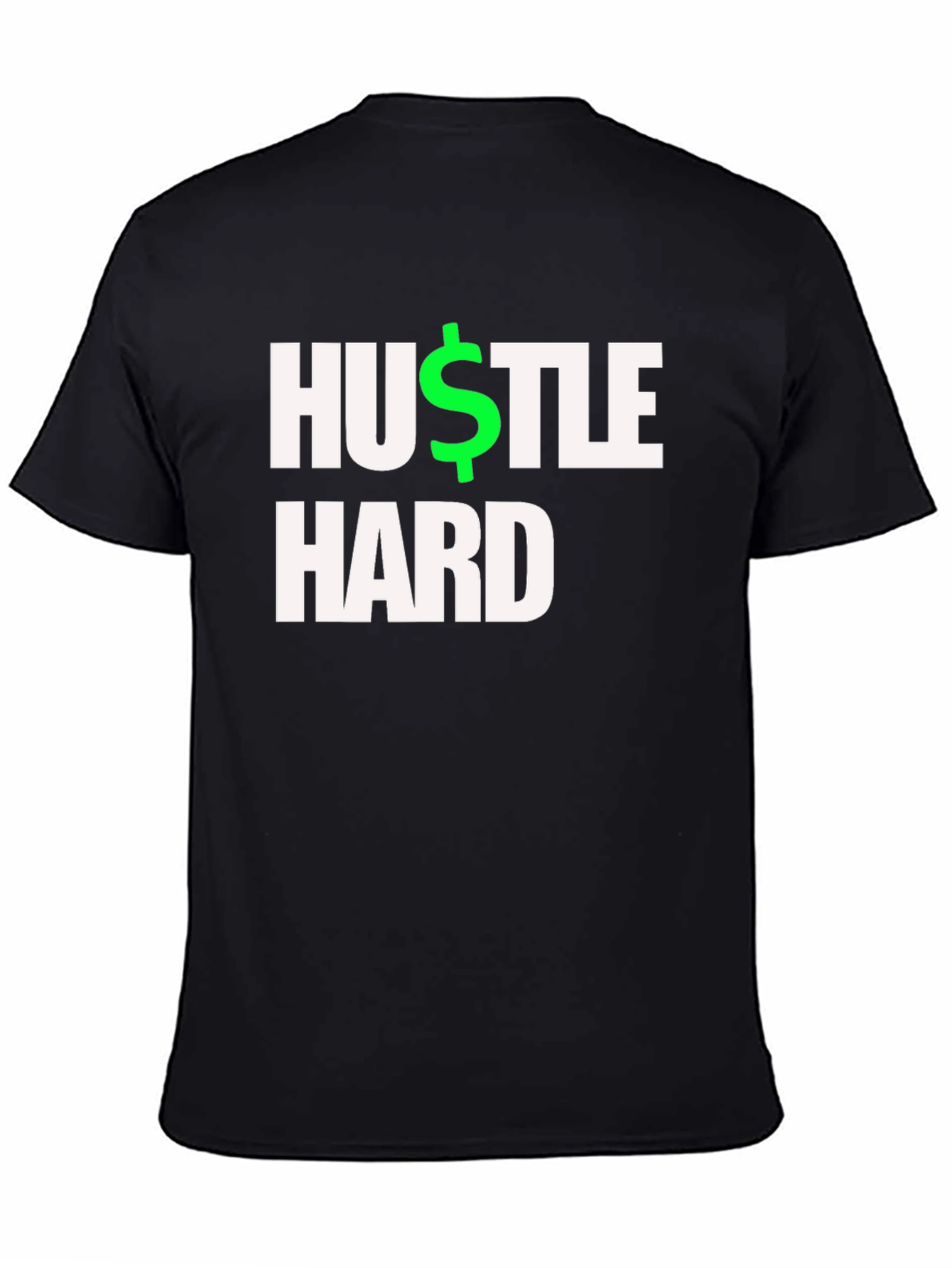 Hustle Hard Black T-Shirt - Motivational Design